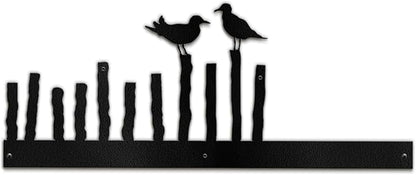 SIGNLEADER Metal Wall Art Decor Birds on a Fence Minimalist Modern Abstract Wall Sculpture Hangings Home Decoration for Living Room, Bedroom, Bathroom, Kitchen, Outdoor - 18" Black