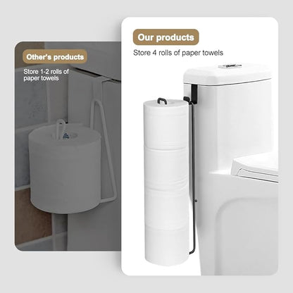 Black Over The Tank Toilet Paper Holder for 4 Roll Tissue,Bathroom Toilet Paper Roll Storage Holder Wall Mount Brushed Nickel,Metal Hanging Toilet Paper Holder Dispenser,Organizer 2pcs