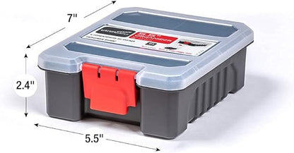 Mini Parts Organizer Box – Small Hardware Storage Case with 6 Compartments & Divider – Compact Nylon Container for Screws, Beads, Tackle, or Travel Toolbox