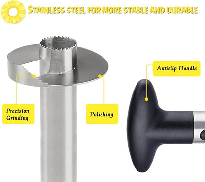 Showvigor Pineapple Corer and Slicer Tool, Stainless Steel Pineapple Core Remover Tool for Home Kitchen with Sharp Blade for Diced Fruit Rings Christmas Gift