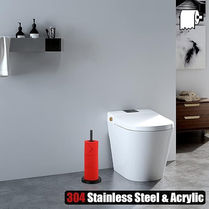 JQK Toilet Paper Storage Stand Oil Rubbed Bronze, 304 Stainless Steel Thicken 0.8mm Tissue Reserve Holder Dispenser for Bathroom, ORB, TPS180-ORB