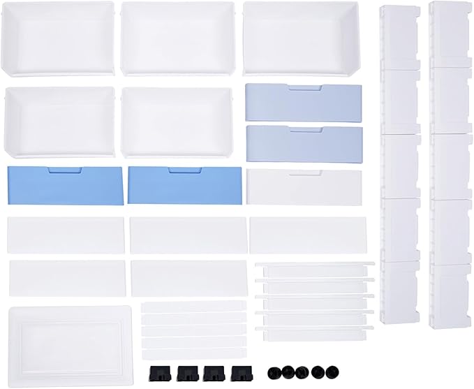 Plastic Dresser for Bedroom with 5 Drawers,Stackable Vertical Storage Tower, Small Dresser Chest of Drawers, Mobile Drawer Storage Cabinet with Wheels for Hallway Entryway,Bedroom Furniture (Blue)