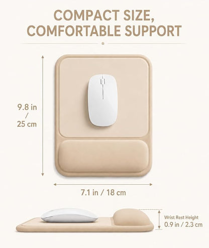 eulps Ergonomic Mouse Pad with Wrist Rest, Gel Mousepad with Soft Wrist Support, Non-Slip PU Base, Smooth Surface Mouse Pad for Wrist Pain Relief, Computer Laptop Office Home & Gaming (Nude Apricot)