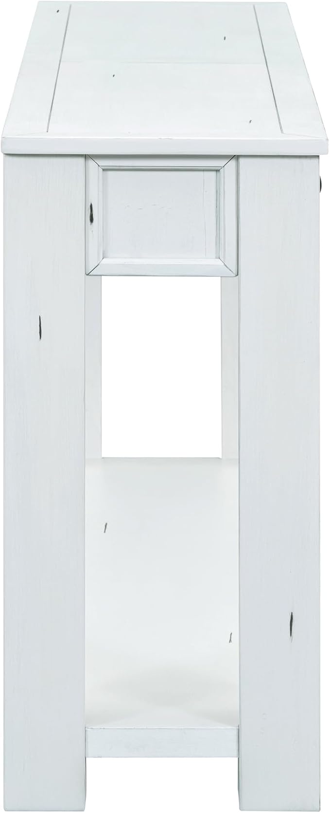 Knocbel Console Table Hallway Sofa Entryway Side Table 63" Long Furniture with 4 Drawers and Bottom Shelf for Living Room Home Decor, New Antique White