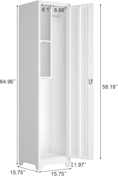 Tall Storage Cabinets,Slim Bathroom Cabinet with Door,Skinny Cabinet with Storage Systems for Laundry,Home Office,White