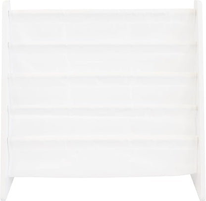 Humble Crew Kids Bookshelf, 4-Tier Front-Facing Book Display Organizer, Montessori Toddler Bookcase for Playroom, Bedroom & Reading Corner, White Wood/White