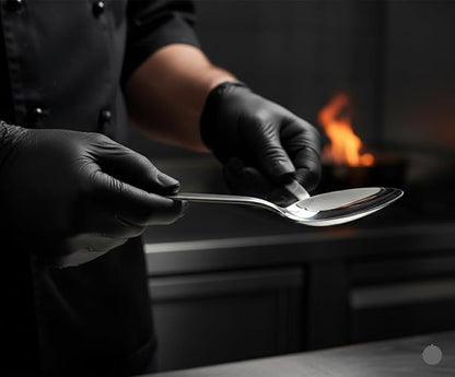 Chef Kunz Spoon | 9 inch 2.5 Tbsp18/10 Stainless Steel Serving Spoon | Basting Quenelle Cooking Plating Dinner Chef Spoons