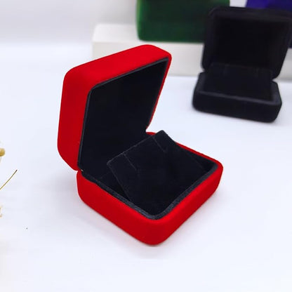 GBYAN 2 Pieces Velvet Earring Box,Stud Earring Gift Box,Jewelry Display Case for Proposal,Engagement,Wedding and Birthday,Red