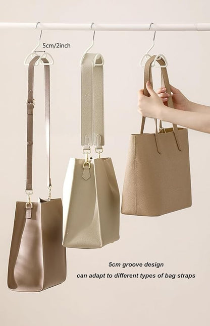 HARWAVE 4 Pack Bag Hangers, Purse Hangers for Closet, Hooks for Organizer and Hanging Bags Handbags Belts