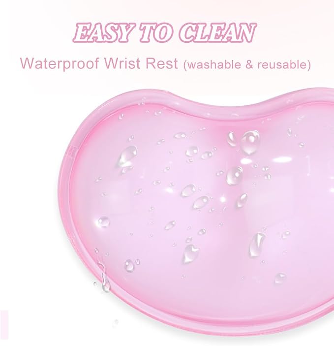 Soft Mouse Wrist Rest Pad Comfortable Cool Silicone Gel Ergonomic Cushion Small-Sized Hand Pain Relief Support Pad with Gel-Filled for Laptop Computer Office & Home (Light Pink)
