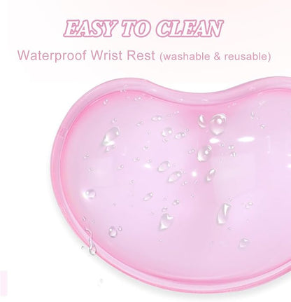 Soft Mouse Wrist Rest Pad Comfortable Cool Silicone Gel Ergonomic Cushion Small-Sized Hand Pain Relief Support Pad with Gel-Filled for Laptop Computer Office & Home (Light Pink)