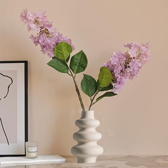 Steviieden Ceramic Vase, Modern Home Decor,Off White Round Vases,Modern Dried Flower Vases, Boho Home Decor for Centerpieces Wedding Dinner Table Party Living Room Office Bedroom (Medium)