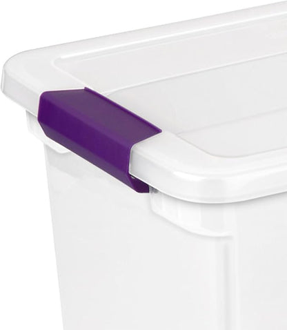Sterilite 24-Pack 27 Quart ClearView Latch Box, Stackable Organizer Bins with Latching Lids - Clear Plastic Organization Containers for Closet, Bedroom, Shelving Units and Everyday Home Storage