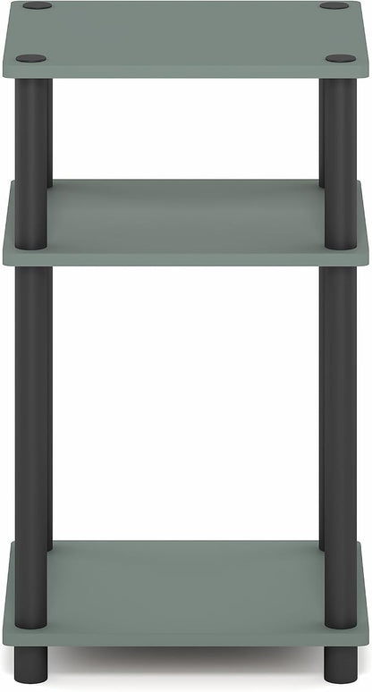 Furinno JUST Side Table, 3-Tier End Table, Open Shelves Night Stand, Bedside Table, Toolless Assembly, for Living Room, Bedroom, Bathroom, Sage Green