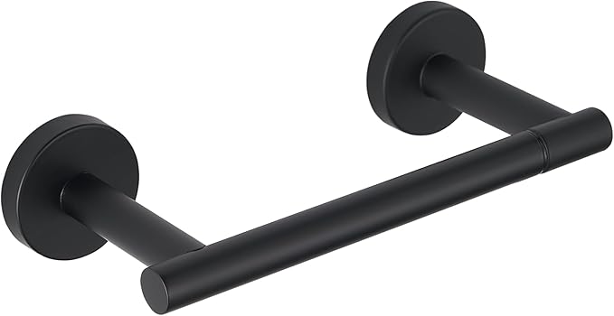 Toilet Paper Holder, Double Post Pivoting Design, Stainless Steel Rustproof Bathroom Tissue Holder, Wall Mount Fits Mega Rolls, for Home, RV, Commercial Bathroom Black