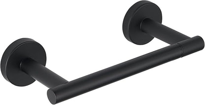 Toilet Paper Holder, Double Post Pivoting Design, Stainless Steel Rustproof Bathroom Tissue Holder, Wall Mount Fits Mega Rolls, for Home, RV, Commercial Bathroom Black