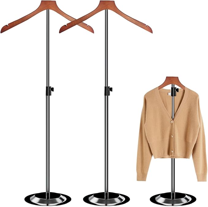 2Pack Shirt Display Stand 22-38in Adjustable Height, Shirt Display Shoulder Mannequin Stand Shirt Rack, T Shirt Display Stand for Clothing Vendors Shops Steaming Clothes Holder