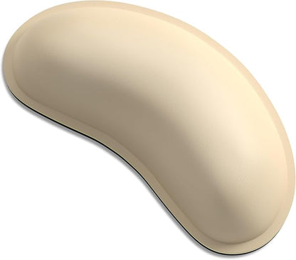 Dapesuom Mouse Wrist Rest, Ergonomic Memory Foam Mouse Wrist for Computer Desk Mats Support, PU Leather Hand Rest Pad Cushion for Gaming, Laptop, Men, Women, Pain Relief & Easy Typing, Colonial White