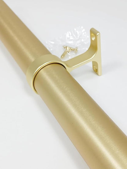 6-Case Pack 8 Feet Long Round 1-5/16" Diameter Wardrobe Closet Tubing Rods Application Clothes Hanging - 96 Inch Length Matte Brass
