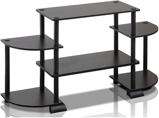 Furinno Turn-N-Tube Rounded Corner TV Entertainment Center, Espresso/Black