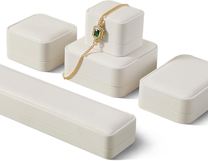 Ring Box Wedding Day, Leather Wedding Ring Box,Premium Engagement Ring Holder,Luxury Ring Display Case,White Jewelry Box