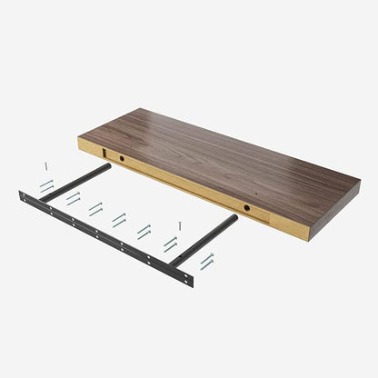 JPND Floating Shelf, Set of 3 Wall Shelf, 30 in W x 12.75 in D x 2 in H Wooden Floating Wall Shelf with Invisible Brackets for Living Room/Bedroom/Bathroom/Kitchen Storage and Decor, Walnut