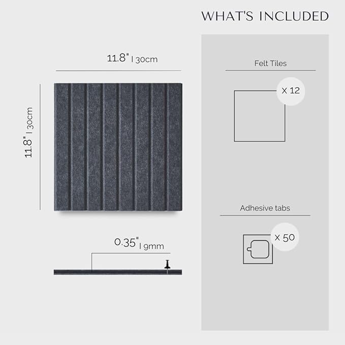 Large Bulletin Board 48x36 - Office Wall Organizer, Replace Your Old Cork Boards for Walls for Office Decor -12-Pack Felt Wall Panels to Use in Home Office Decor, Classroom Decor (Moonstone)