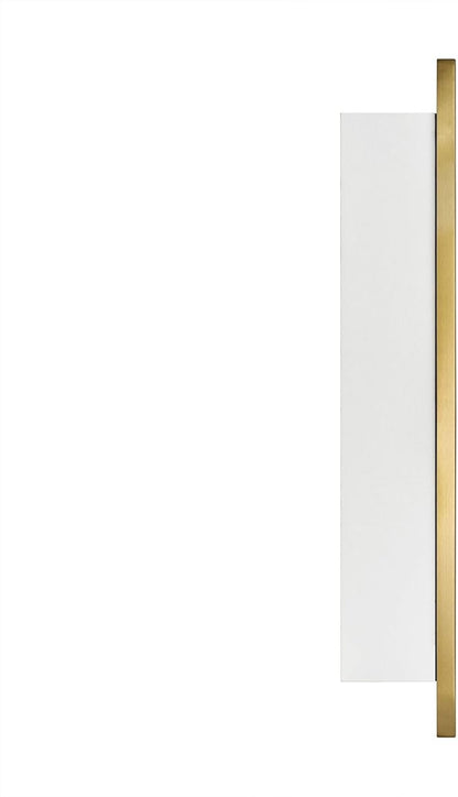 TEHOME 24'' x 30'' Brushed Gold Recessed and Surface Mount Bathroom Medicine Cabinet with Mirror Brushed Gold Square Cornered Metal Framed Rounded Rectangle Medicine Cabinet Mirror