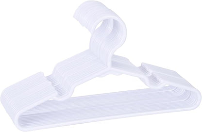 20 Pack White Kids Hangers 11.6 Inch - Baby Clothes Hangers for Toddler & Child, Durable Plastic Children's Hangers for Closet, Pants, Coats, Skirts (Non-Slip, Space-Saving)