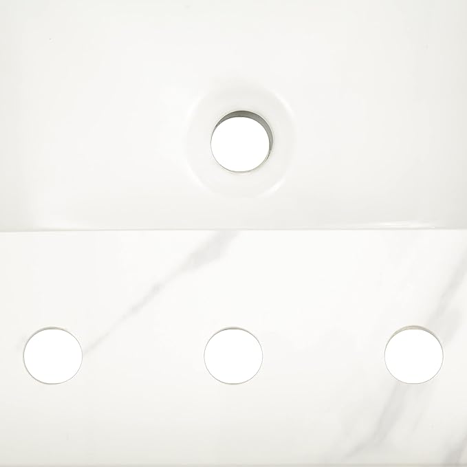 MSI Calacatta Lumas Vanity Top with Under Mount Rectangle Ceramic Sinks, Engineered Marble Stone, 4" CC Faucet Holes, 31"X22"