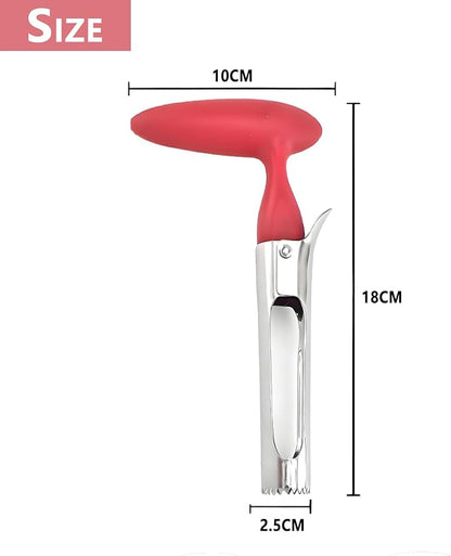 Apple Corer, Stainless Steel Fruit Core Remover with Ergonomic Grip, Sharp Serrated Blade for Apples and Pears, Dishwasher Safe Kitchen Gadget for Baking & Snack Prep (Red)