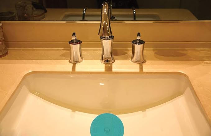 V-TOP Tub Stopper 2 Pack, 6 inches Large Silicone Drain Plug Hair Stopper Flat Suction Cover, Bathtub Accessories for Kitchen Bathroom and Laundry