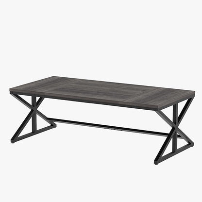 IBF Long Grey Computer Desk, Modern Large Wood Metal Office Desk, Industrial Pc Study Gaming Writing Table for 2 Person, Executive Workstation for Home Bedroom Living Room, Dark Gray, 70 Inch