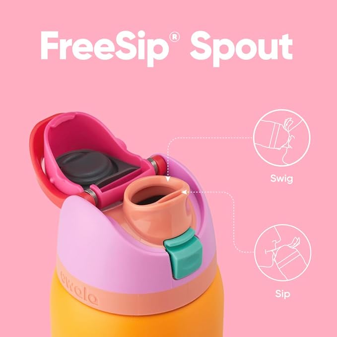 Owala FreeSip Insulated Stainless Steel Water Bottle with Straw for Sports, Travel, and School BPA-Free Sports Water Bottle, 32 oz, Tropical | Insulated, with Straw, for Sports, Travel, and School, BPA-Free