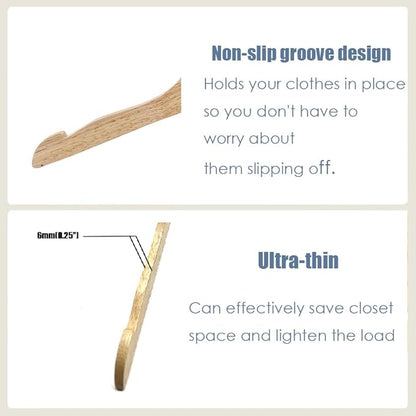 Natural 12.7" Ultra-Thin Wooden Children Closet Clothes Hangers 24PCS Wood Baby Kids Coat Hangers for Infant Toddler Newborn Jumpsuit Pants Skirts Jeans Space Saving Heavy Duty Durable Hangers