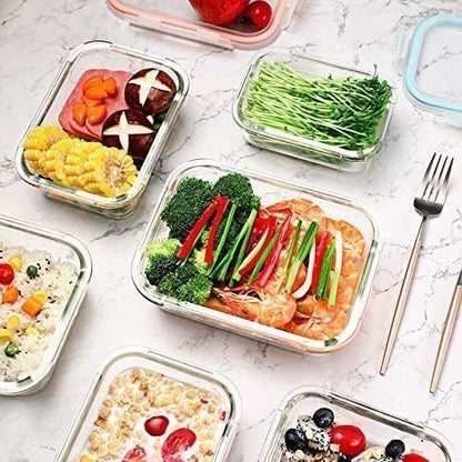 S SALIENT Airtight Meal Prep Containers for Food Storage [24 Piece] Leak Proof, Glass Bento Boxes for Lunch (12 lids & 12 Containers)