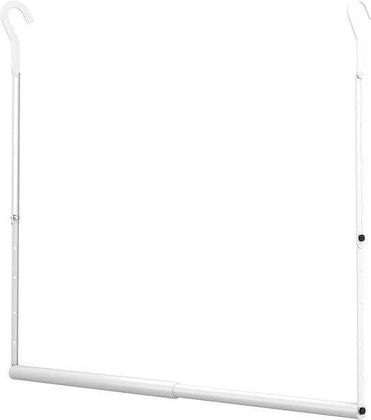 OPKING Hanging Closet Rod Extenders Adjustable Width & Height Space-Saving, 1Pack White