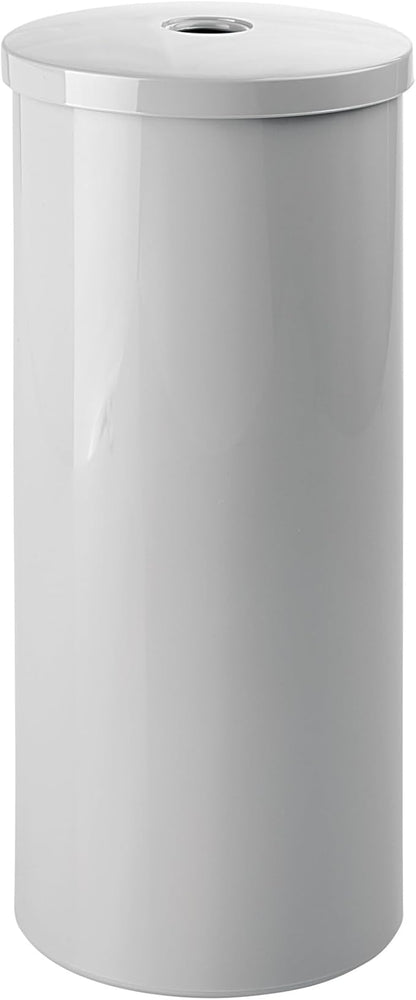 iDesign Freestanding Toilet Paper Canister with Lid for 3 Extra Rolls, Gray, Made in USA