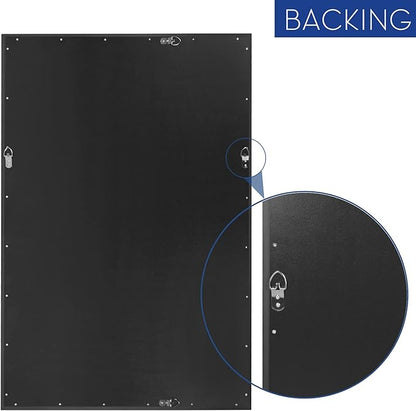 H-A Modern Simple Black Frame 40x24Inch Mirror for Bathroom, Bedroom, Living Room Hanging Horizontal or Vertical(All Black)