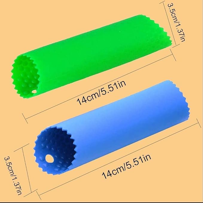 2 Set Peeler Silicone Easy Roll Tube Useful Garlic Odorfree Kitchen Tool (Red,Blue)