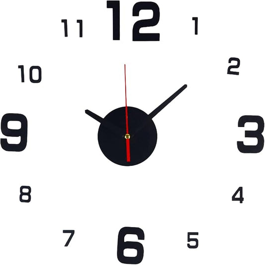 OceeK DIY Wall Clock, Modern Silent Non-Ticking, Battery Operated, 3D Quality Quartz Frameless Wall Closks,8-15" Round