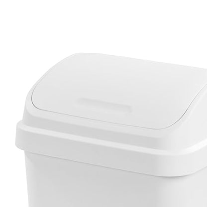 Sterilite 12-Pack Swing Top Wastebasket, Sleek Square Profile Trash Can, 13 Gallon, White - Modern Garbage Bin for Kitchen, Bathroom, Garage and Workspace, Fits 13 Gal Liners