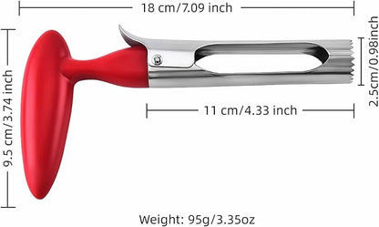 Premium Stainless Steel Apple Corer - Easy Use & Dishwasher Safe, Multi-Fruit Core Remover with Ergonomic Handle for Apples, Pears, Tomatoes & Cupcakes | Durable Kitchen Tool (Red)