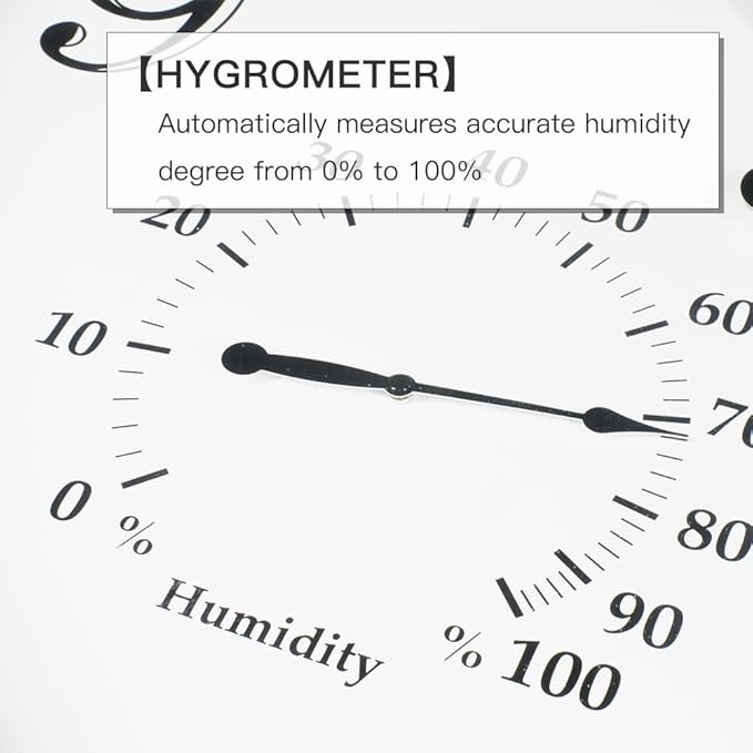 BESTIME MT-33 23-Inch Three-in-one Metal Wall Clock.Indoor,Outdoor,Thermometer,Hygrometer,Weather Resistant,Garden,Lanai.
