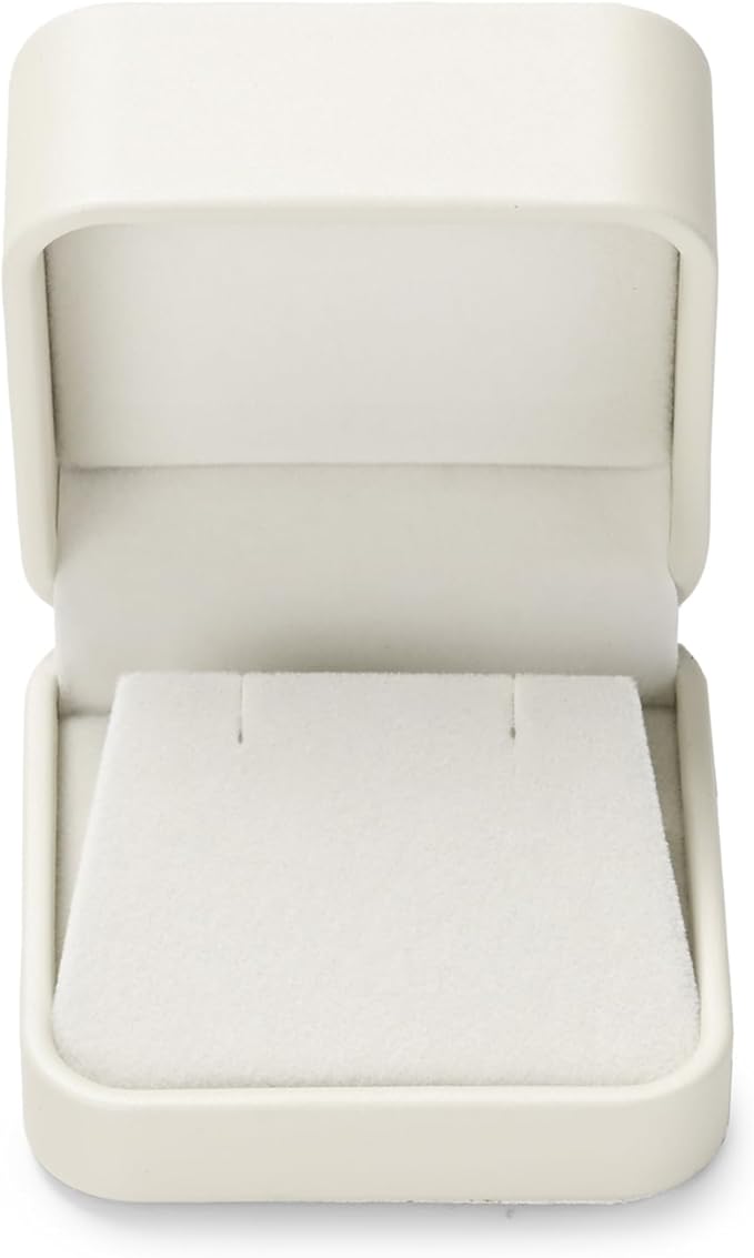 Leather Earring Box Earring Gift Box Jewelry Gift Boxes Trinket Storage Case Showcase Display for Anniversary Wedding Birthday (Beige)