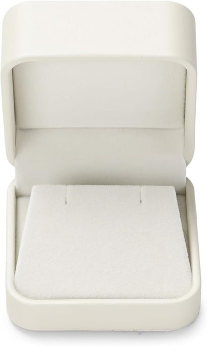 Leather Earring Box Earring Gift Box Jewelry Gift Boxes Trinket Storage Case Showcase Display for Anniversary Wedding Birthday (Beige)