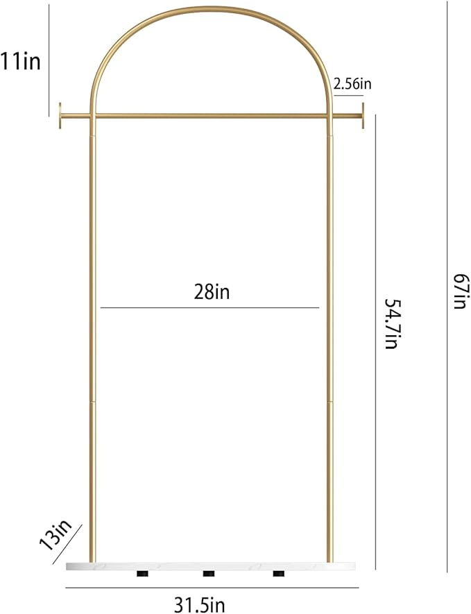 TIEOU Metal Gold Coat Rack, Freestanding Entryway Stand, Hat Coat Hanger, Small Clothing Rack, Modern