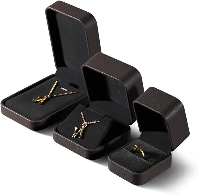 Earring Jewelry Box, Leather Earrings Box,Premium Jewelry Box Earrings,Luxury Earring Case (Brown)