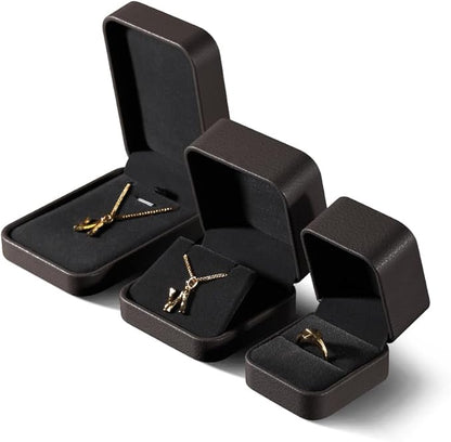 Earring Jewelry Box, Leather Earrings Box,Premium Jewelry Box Earrings,Luxury Earring Case (Brown)