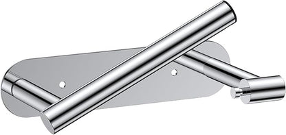 FORIOUS Toilet Paper Holder, Adhesive or Screw Wall Mount Pivoting Tissue Roll Holder for Bathroom, Stainless Steel Rust Proof Self Adhesive Toilet Paper Roll Holder no Drilling, Polished Chrome